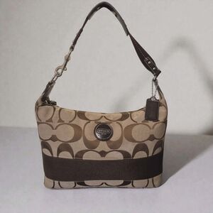 Coach Signature Stripe Hobo Bag